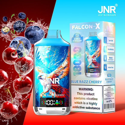 JNR FALCON X 18000 18k Puffs LED Display Hot Sale Disposable Vap-950mAh Battery, 24ml E-liquid, Multiple Nicotine 29 Flavors