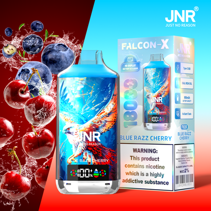 JNR FALCON X 18000 18k Puffs LED Display Hot Sale Disposable Vap-950mAh Battery, 24ml E-liquid, Multiple Nicotine 29 Flavors