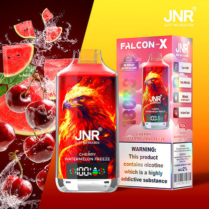 JNR FALCON X 18000 18k Puffs LED Display Hot Sale Disposable Vap-950mAh Battery, 24ml E-liquid, Multiple Nicotine 29 Flavors