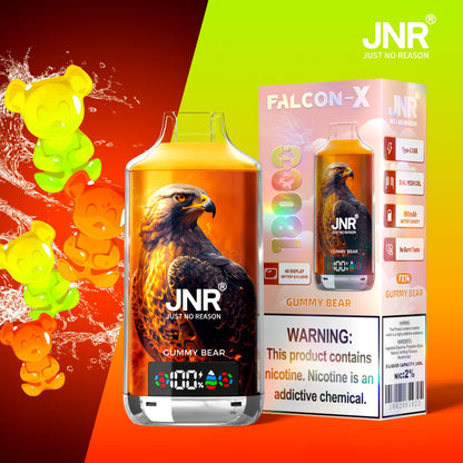 JNR FALCON X 18000 18k Puffs LED Display Hot Sale Disposable Vap-950mAh Battery, 24ml E-liquid, Multiple Nicotine 29 Flavors
