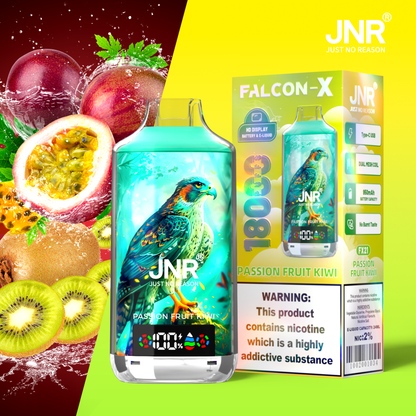 JNR FALCON X 18000 18k Puffs LED Display Hot Sale Disposable Vap-950mAh Battery, 24ml E-liquid, Multiple Nicotine 29 Flavors