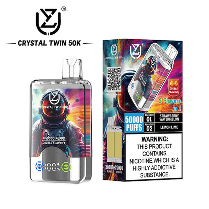 UZY Crystal Twin 50000 Puffs Double Flavor Disposable Vape with Dual Mesh Coil