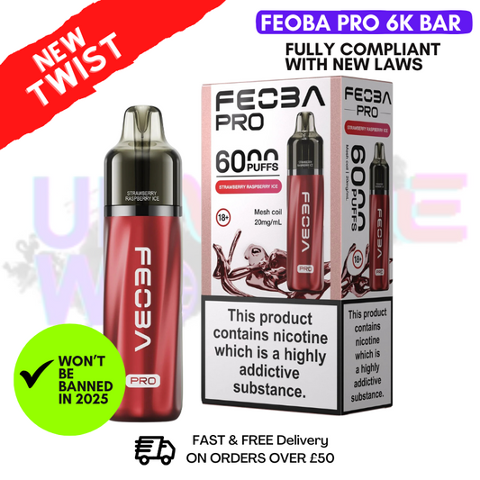 Strawberry Raspberry Feoba Pro 6000 6K Puff Pod Kit