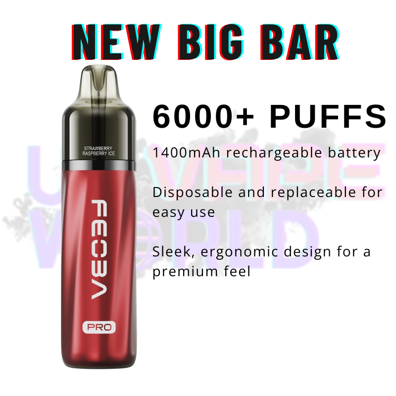 Strawberry Raspberry Feoba Pro 6000 6K Puff Pod Kit