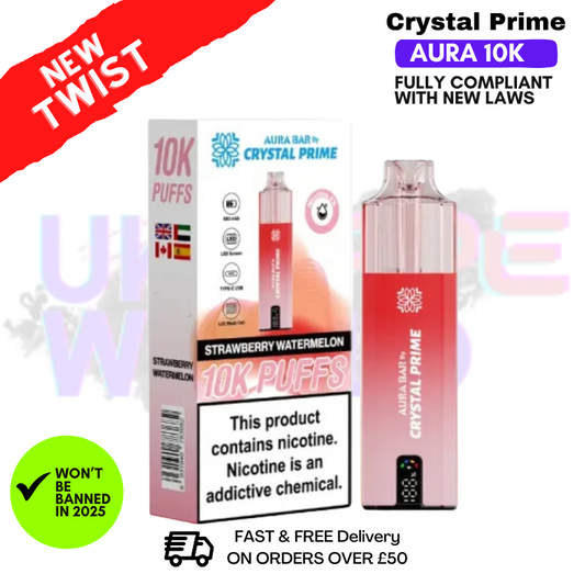 Strawberry Watermelon Crystal Prime 10K Puff Pod Kit