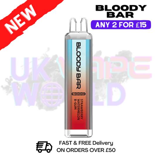 Strawberry Watermelon B-Gum Bloody Bar 5000 Puffs Disposable