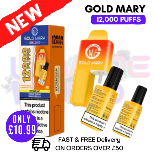 Triple Mango Gold Mary 12000 Puff 12K Bar Disposable Kit