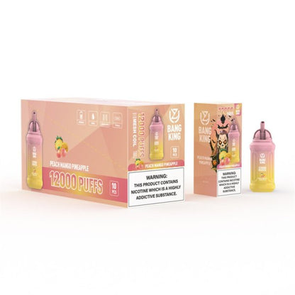 Uzy Bang King 12000 Puffs Disposable Vape E Cigarette  0% 2% 3% 5%-650mAh Battery, 23ml E-liquid, Multiple Nicotine 15 Flavors