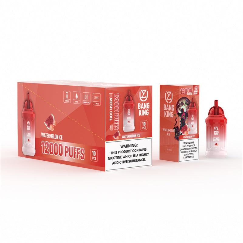 UZY Bang King 12000 Puffs 0% 2% 3% 5% Nicotine  Disposable Pod -650mAh Battery, 23ml E-liquid, Multiple Nicotine 12 Flavors