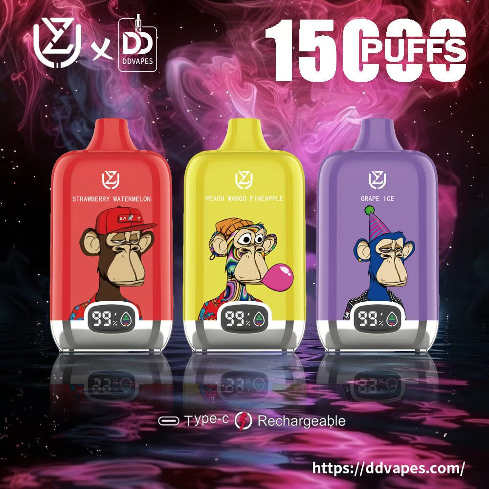 UZY Bang Digital 15000 Puffs Vape 15K Disposable Vape Pen E Cigarette Prefilled 20ml 850mAhDisposable Vape 12 Flavors