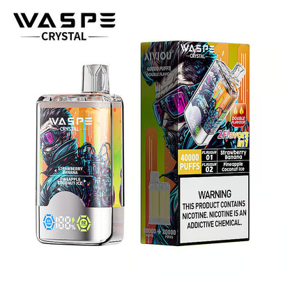WASPE Crystal 40000 Dual Flavors Disposable Vape 32ml  850mAh 12 Flavors