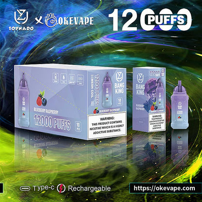 UZY Bang King 12000 Puffs 0% 2% 3% 5% Nicotine  Disposable Pod -650mAh Battery, 23ml E-liquid, Multiple Nicotine 12 Flavors