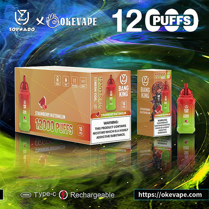 UZY Bang King 12000 Puffs 0% 2% 3% 5% Nicotine  Disposable Pod -650mAh Battery, 23ml E-liquid, Multiple Nicotine 12 Flavors