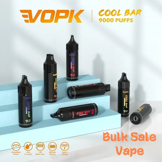 VOPK COOL BAR 9000 Puffs Wholesale Price Discount Sale-600mAh battery, 15ml E-liquid,Multiple Nicotine 10 Flavors