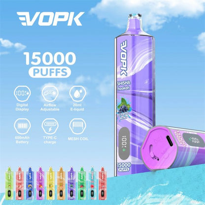Vopk Shisha Hookah 15000 Puffs disposable vape Electronic Cigarette with Screen display