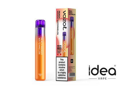 Vozol Neon 800 Vape-550mAh Battery, 2ml E-liquid, Multiple Nicotine 15 Flavors