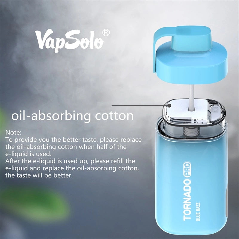Vapsolo Tornado Pro 12000 Puffs - 20mL, 5% Nicotine, 10 Flavors