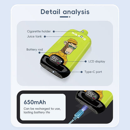 WASPE 12000 Puffs Digital Box Disposable Vape Popularity Cigarette Pod