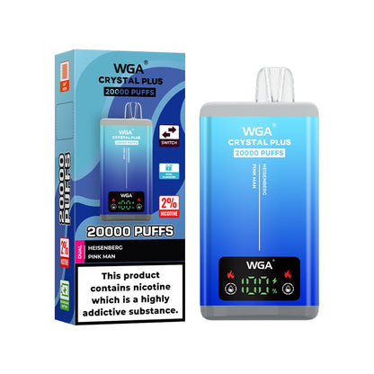 WGA Vape Crystal Pro Max 20000 20k Puffs | Dual Flavors & Switch Taste-Multiple Nicotine 17 Flavors