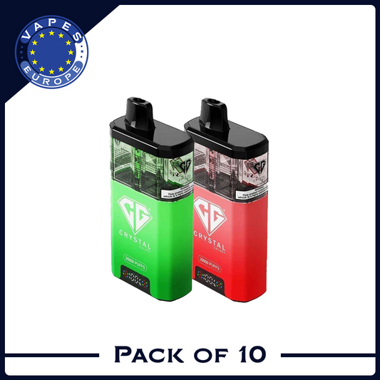 WGA Crystal Legend Ultra 30000 Puffs Disposable Vape (Box of 10)-650mAh Battery, 22ml E-liquid, Multiple Nicotine 16 Flavors