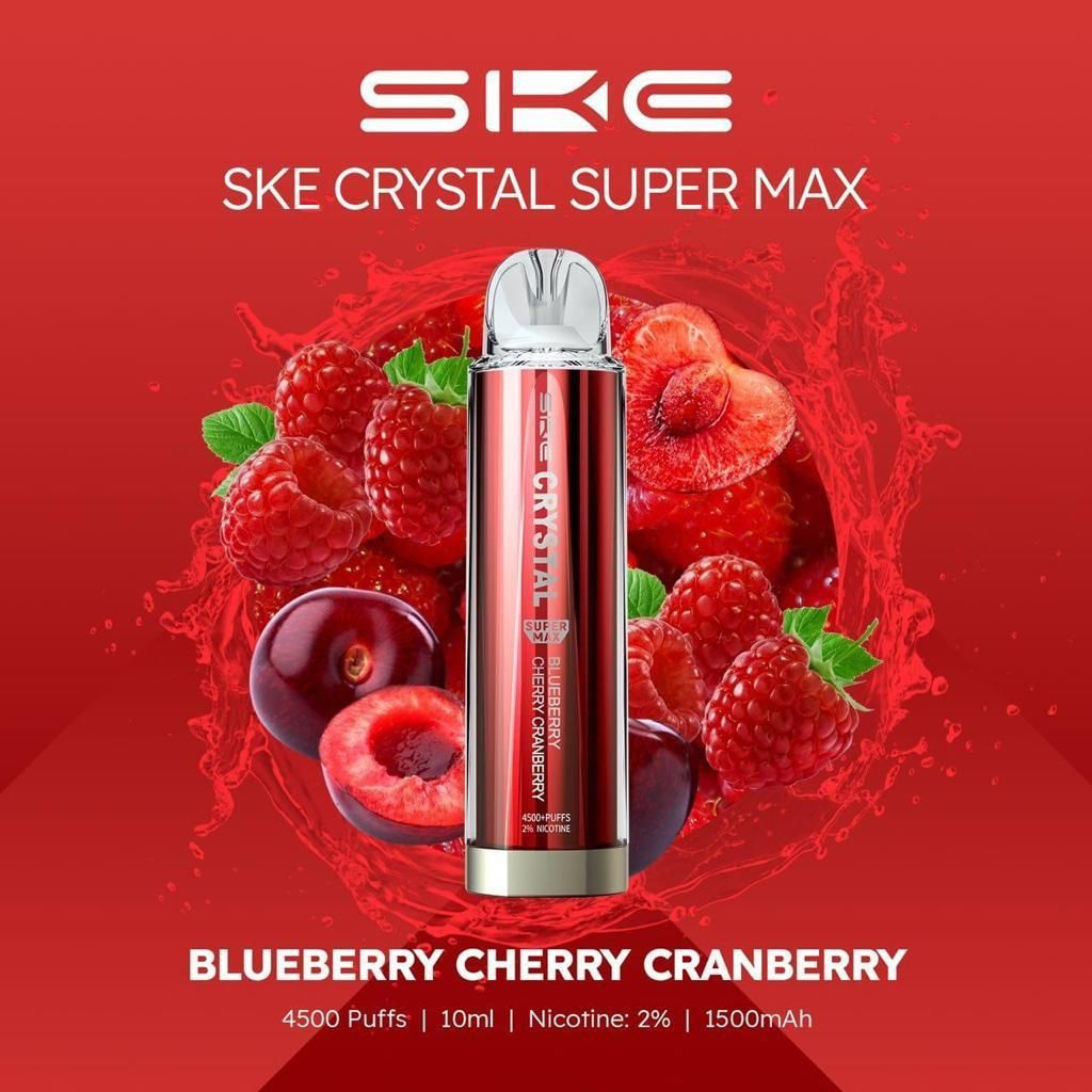 Crystal Supermax 4500 Disposable Bar Puffs  BY SKE -Nic 20MG 2ML 1500 MAH