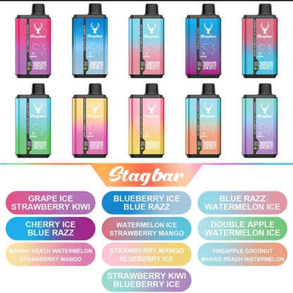 EU Warehouse Stag bar GEMINI 30000 Puffs Disposable Vape Wholesale-750mAh battery, 15ml E-liquid, Multiple Nicotine 10 Flavors
