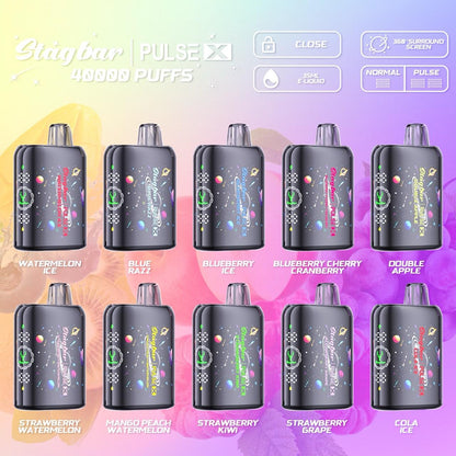 EU Warehouse Stag bar Pulse X 40000 Puffs Disposable Vape Wholesale-800mAh battery, 35ml E- liquid,Multiple Nicotine 10 Flavors