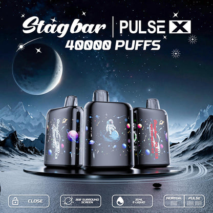 EU Warehouse Stag bar Pulse X 40000 Puffs Disposable Vape Wholesale-800mAh battery, 35ml E- liquid,Multiple Nicotine 10 Flavors