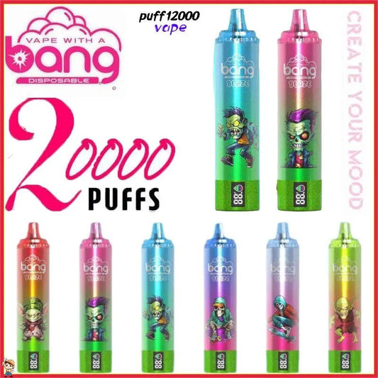 Bang Blaze Disposable Vape 20000 Puffs E Cigarette Pod Puff 20k Smart Screen Display Vaper-1000mAh Battery, 26ml E-liquid, Multiple Nicotine 12 Flavors