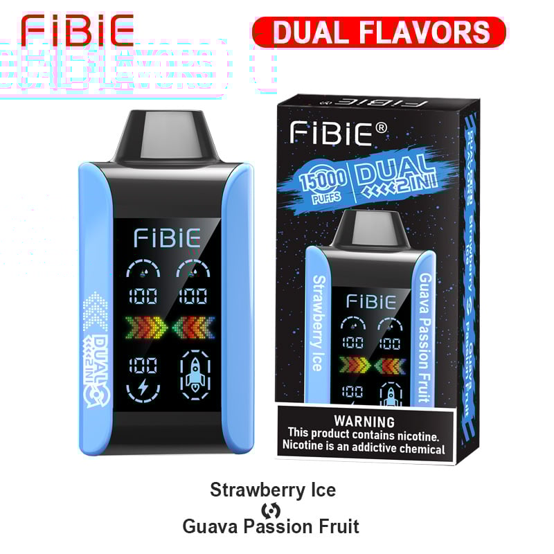 STRAWBERRY ICE & GUAVA PASSION FRUIT - FIBIE 15000 Dual Flavors Disposable Vapor Wands