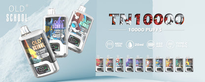 OLD School TN10000 Puffs Disposable Vape Wholesale-650mAh battery, 20ml E-liquid, Multiple Nicotine 10 Flavors
