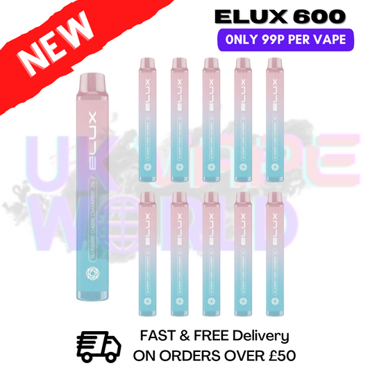 Blueberry Cherry Cranberry Elux MINI 600Puff Box Of 10