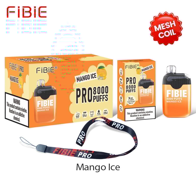 Mango-Ice -FIBIE 8000 Puffs Disposable Vapor Wands(8000 PUFFS)