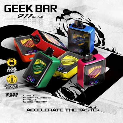 Geek Bar GTS911 12000 Puffs Disposable Vape Wholesale-550mAh Battery, 18ml E-liquid, Multiple Nicotine 10 Flavors