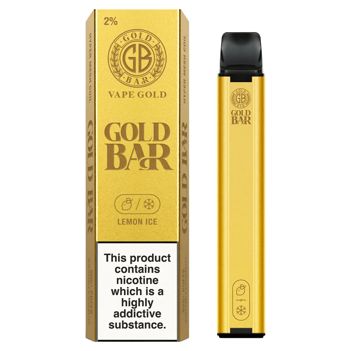 Gold Bar 600 puffs Disposable Vape 30 flavours