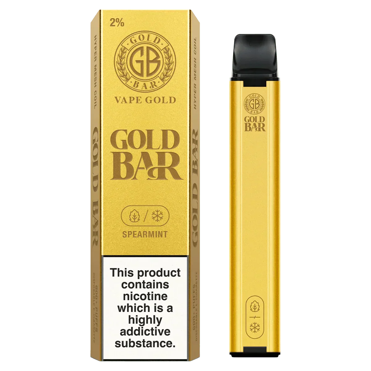 Gold Bar 600 puffs Disposable Vape 30 flavours