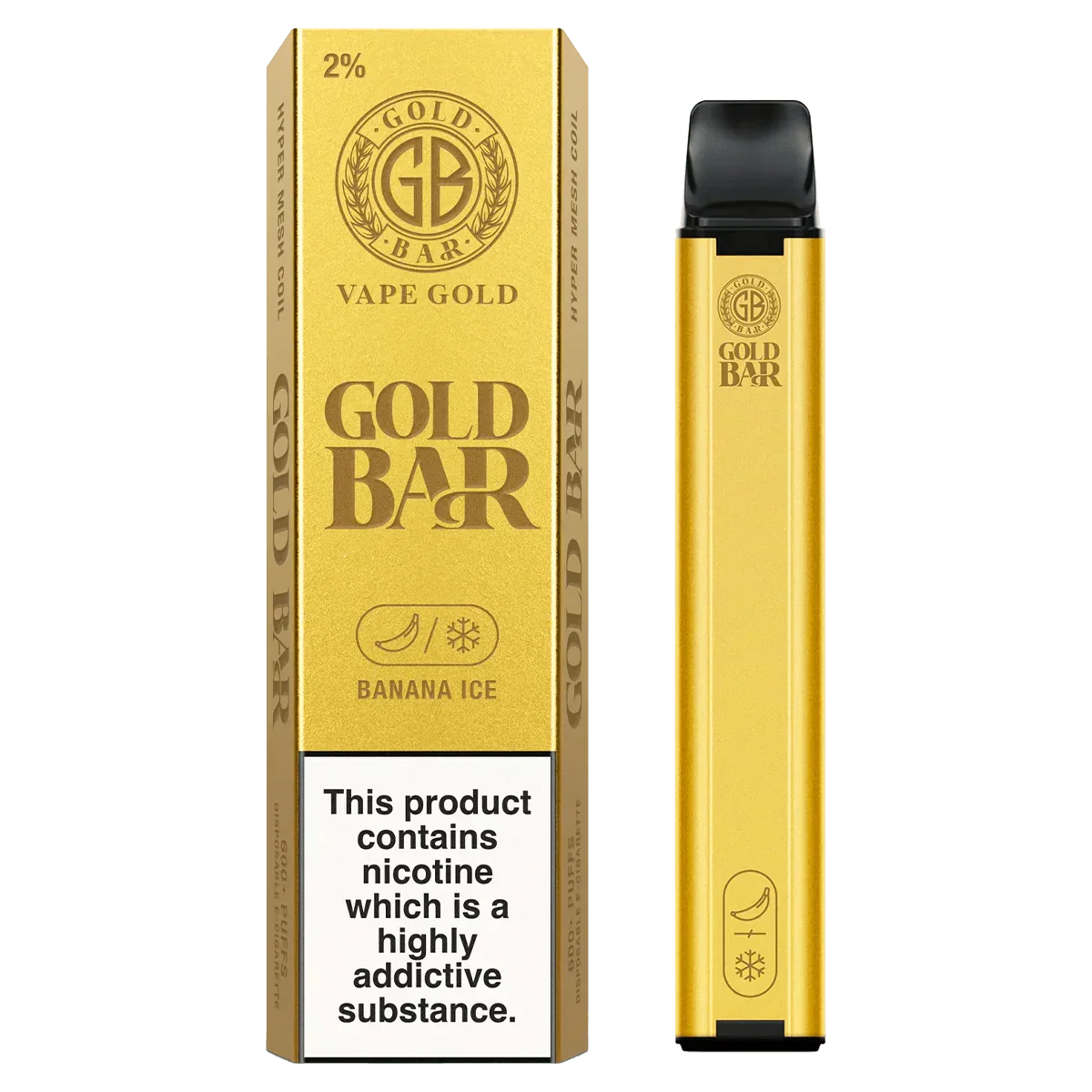 Gold Bar 600 puffs Disposable Vape 30 flavours