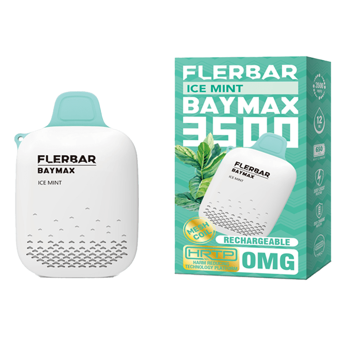 Pack of 5 FLERBAR BAYMAX 3500 DISPOSABLE POD DEVICE 0MG nic with Best New flavours