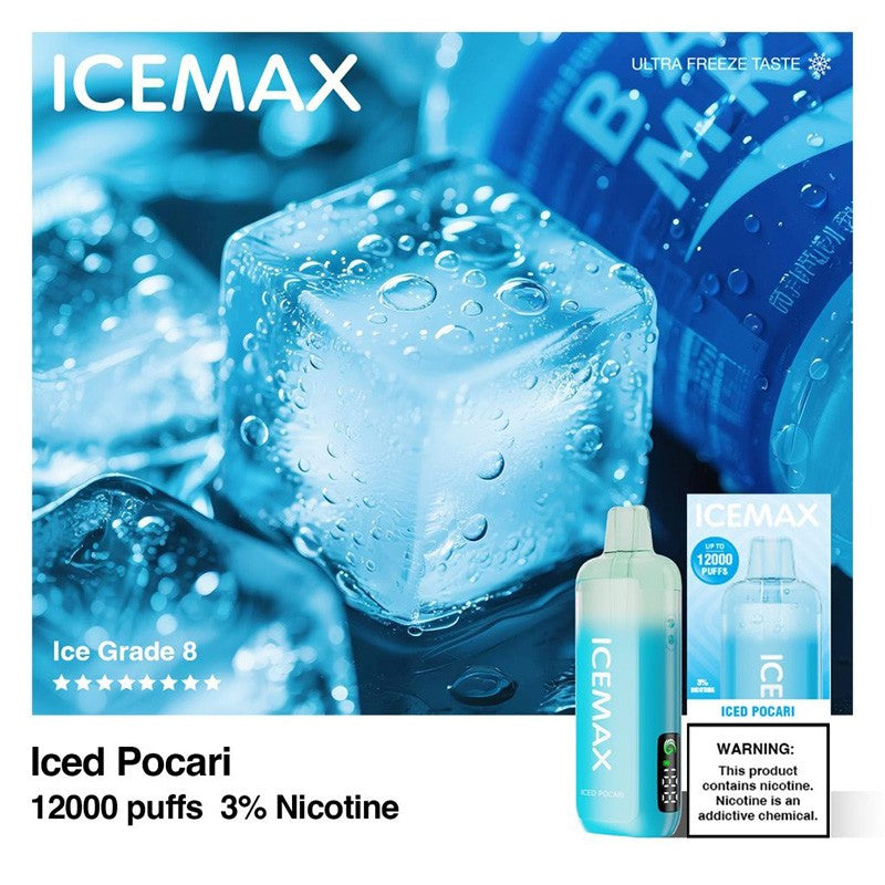 Ice Max 12000 Puffs 12K Disposable Vape 10ml 3%   High in ice and low in sweetness, with consistent quality