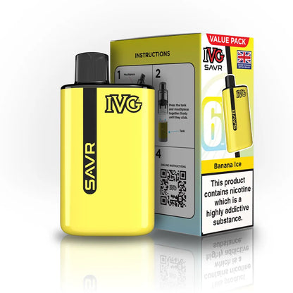 IVG SAVR Starter Vape Kit-650mAh battery, 6ml E-liquid, Multiple Nicotine 30 Flavors