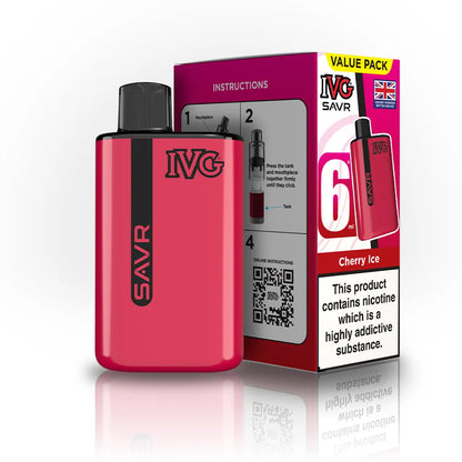 IVG SAVR Starter Vape Kit-650mAh battery, 6ml E-liquid, Multiple Nicotine 30 Flavors
