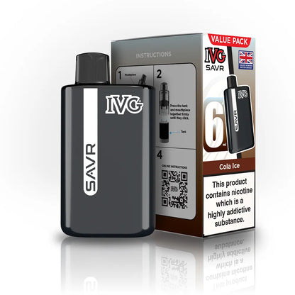 IVG SAVR Starter Vape Kit-650mAh battery, 6ml E-liquid, Multiple Nicotine 30 Flavors