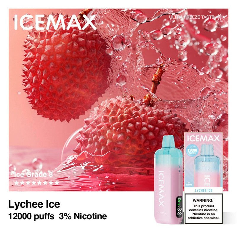 Ice Max 12000 Puffs 12K Disposable Vape 10ml 3%   High in ice and low in sweetness, with consistent quality