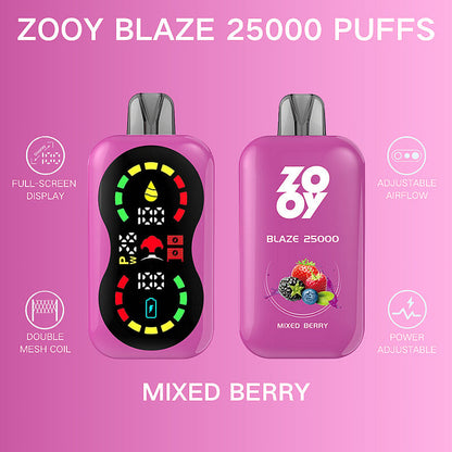 ZOOY BlAZE 25000 25K Puffs Airflow&Power Ajustable Disposable Vape