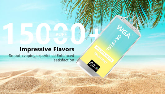 WGA Crystal Pro Max Extra 15000  Puffs Disposable Vape-650mAh Battery, 25ml E-liquid, Multiple Nicotine 15 Flavors