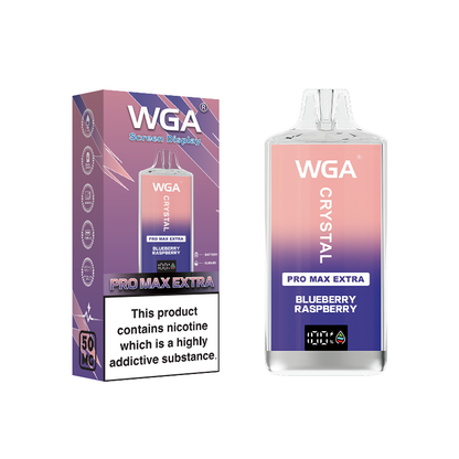 WGA Crystal Pro Max Extra 15000  Puffs Disposable Vape-650mAh Battery, 25ml E-liquid, Multiple Nicotine 15 Flavors