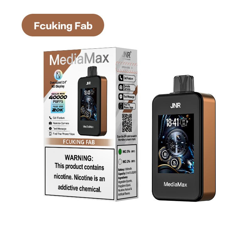 JNR Media Max 40000 Puffs 5% Nicotine Disposable Vape 21ml 1000mAh 16 Flavors