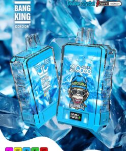 Bang King Box Double Crystal 20000 Puff 20k Display Screen Disposable Electronic Cigarette Vape-850mAh Battery, 40ml E-liquid, Multiple Nicotine 12 Flavors