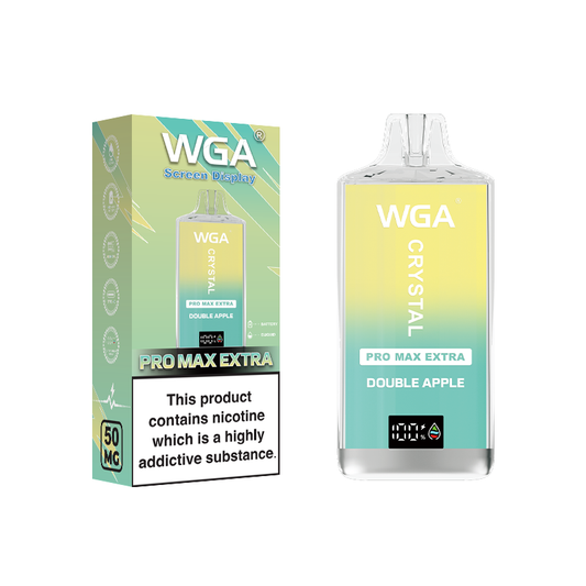 WGA Crystal Pro Max Extra 15000  Puffs Disposable Vape-650mAh Battery, 25ml E-liquid, Multiple Nicotine 15 Flavors