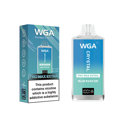 WGA Crystal Pro Max Extra 15000  Puffs Disposable Vape-650mAh Battery, 25ml E-liquid, Multiple Nicotine 15 Flavors